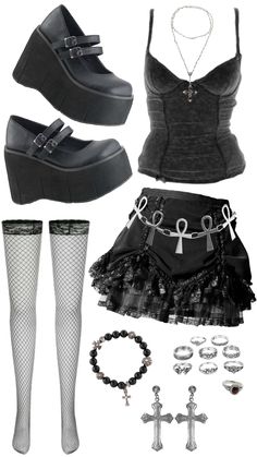 Goth Outfit Inspo, 70s Inspired Fashion, Y2k Goth, Fashion Design Clothes, Lookbook Outfits