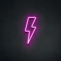 a neon sign with a lightning bolt on it