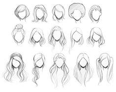 the various hairs and head shapes for each character in this video game, i have to draw