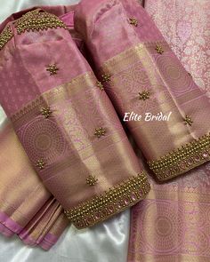 Wedding Saree Blouse Designs Simple, Simple Engagement Blouse Design, Aari Blouse Designs Latest Wedding, Blouse Designs Latest With Work, Blouse Designs For Wedding Saree, Sari Work Designs, Bridal Wedding Blouse Design