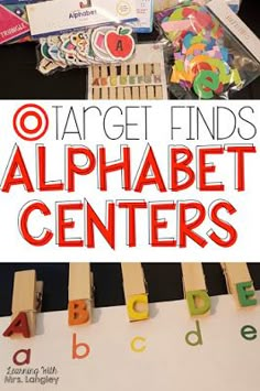 an alphabet center with wooden letters and magnets