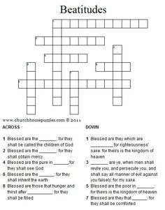 a crossword puzzle with the words beattudes