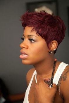 30 Best Fantasia Short Hairstyles - Cool & Trendy Short Hairstyles 2014 Fantasia Short Hairstyles, Burgundy Pixie, Red Haircut, Black Haircut Styles, Haircut Styles For Women, Short Red Hair, Short Haircut Styles, Mohawks, Short Sassy Hair