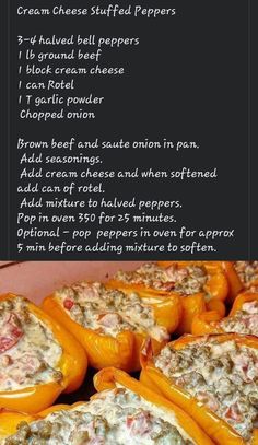 the recipe for stuffed bell peppers is shown