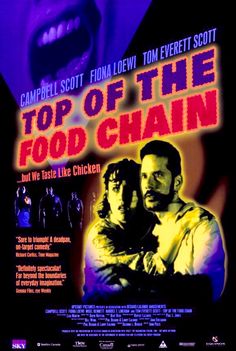 the movie poster for top of the food chain, which features two men with mouths open