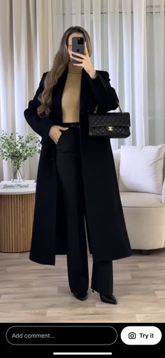 Anna Bey Winter Outfit, Winter Outfit Formal, Outfit Classy Elegant, Winter Outfits Elegant, Winter Office Outfit, Court Outfit, Winter Coat Outfits, Modest Casual Outfits, New Look Fashion