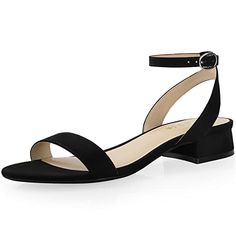 Ankis Black Womens Sandals 1 inch heels 1 Inch Heels, Low Heel Sandals, Wedding Dress Shoes, Womens Summer Shoes, Low Block Heels, Strap Shoes, Sandals For Women, Open Toe Sandals, Black Heels