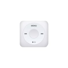 an apple ipod is shown with the menu button on it's front end and side