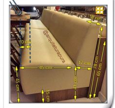 a couch with measurements for the seat and back rest area in front of it is shown