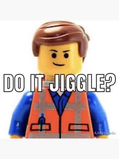 a lego man wearing an orange vest with the words do it juggle?