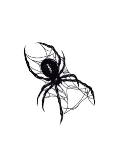 a black and white image of a spider