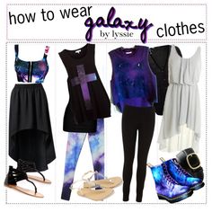 Guide on how to wear galaxy clothing Sweet 16 Outfits, Scene Outfits, Fashion Statements, Galaxy Art