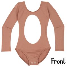 a women's bodysuit with an oval cut out on the front and back