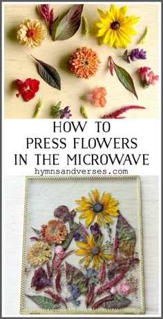 how to press flowers in the microwave and make them look like they are made out of paper