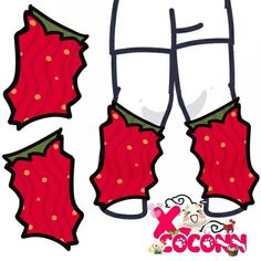 an image of a pair of socks with red berries on them