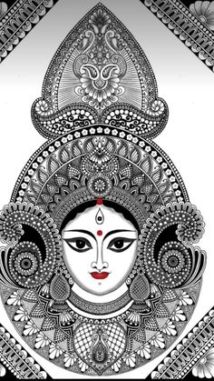 Durga Painting, Mandala Design Pattern