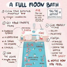 Clean A Kitchen, Full Moon Bath, Moon Bath, Moon Spells, Moon Ritual, Wiccan Magic, New Moon Rituals