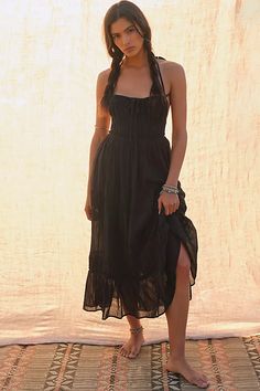 Taking Sides Maxi | Free People Flowy Dress Long, Flowy Summer Dresses, Backless Bodycon Dresses, Solid Color Dress, High Quality Dress, Backless Maxi Dresses, Pleated Maxi Dress, Pleated Maxi, Evening Attire