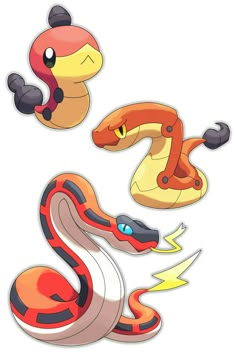 an image of a snake and other animal stickers on a white background with the same design