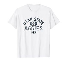 PRICES MAY VARY. Officially Licensed Utah State University apparel. Show your support for the Aggies with this Utah State logo apparel! The soft material and digitally printed logo make this a great addition to any Utah State Aggies apparel collection! Go Aggies! Wear this fan favorite Utah State Aggies apparel to the big game or just hanging out or around the house. The unique vintage logo will let everyone know your affiliation with USU! Lightweight, Classic fit, Double-needle sleeve and botto Utah State University, University Apparel, Utah State, Clothing Logo, Big Game, Vintage Logo, Logo T Shirt, State University, Vintage Tshirts