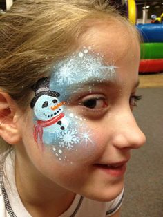 Snowman Face Painting, Winter Face Painting, Snowman Face Paint, Winter Face Paint, Snowman Makeup, Face Paints, Face Painting Easy