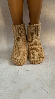 Fuzzy socks, House shoes, Winter socks, Personalized socks, Cute socks for men, Custom socks for women,socks womens fun The coziest, warmest knitted slipper socks for home for him and for her. It's a good time to order the perfect home shoes for Christmas. The socks are made of alpaca wool and are completely handmade Can be knitted to order higher than shown in the photo. To do this, contact me and we will discuss all the details. It is possible to make a personalized order Can also be made to o Comfortable Non-slip Socks With Round Toe, Comfortable Non-slip Round Toe Socks, Beige Non-slip Socks, Comfortable Non-slip Socks As Gift, Comfortable Non-slip Socks For Gift, Woolen Socks, Cozy Slippers, Handmade Socks, Personalized Socks