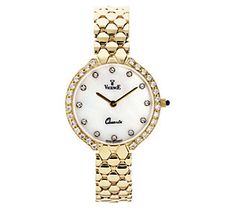 With a glamorous design that will take you from desk to dinner (and help you get to both on time!), this 14K gold watch is accented with dazzling cubic zirconia stones to elevate any look. From the Vicence Collection. Gold Watch, Panther, Cubic Zirconia, 14k Gold, Desk, Stone, Jewelry Watches, Gold, Design