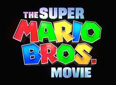 the super mario bros movie logo is shown on a black background with neon letters that read,'the super mario bros movie '