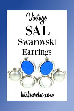 Vintage SAL signed Swarovski earrings with incredible blue and clear crystals, and pearlized cabochons. Serious drama is created with any small movement, courtesy of the highly reflective crystals. The cool icy blues color palette would be just as perfect for your winter whites, as it would be with spring and summer outfits.

Available for Sale at BitchinRetro.com Color Palette Vintage, Spring And Summer Outfits, Winter Whites, Swarovski Crystal Jewelry, Blue Colour Palette