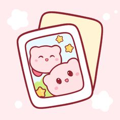 two little pigs in a frame with stars on the top and one pig is smiling