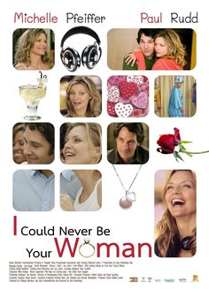 the poster for i could never be your woman, which features images of people with headphones