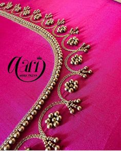 Arri Work Simple Design Latest, Simple Back Neck Aari Blouse Designs, Simple Aari Work Neck Design, Simple Ariwork Blouse Design, Magam Work Simple Designs, Simple Beads Works On Blouse, Saree Aari Work Design, Blouse Back Neck Designs Latest Simple Aari Work Designs, Aari Work Neck Design For Blouse