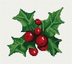 Traditional Christmas Decorations, Cross Stitch Baby, Stitch Christmas, Crochet Cross, Cross Stitch Patterns Christmas, Holly Berries, Cross Stitch Patterns Free