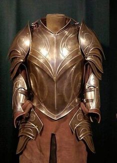 the armor worn by knights is displayed on display