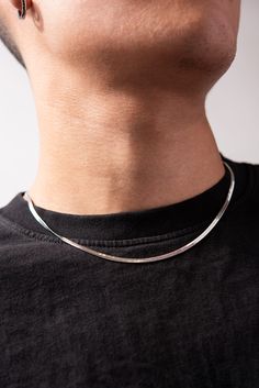 This herringbone chain necklace is simple but distinct. Its nature is precise and impactful, yet it can carry an understated, toned-down look. It is up to you in how you want to express yourself through this piece of jewelry. It can be worn for any occasion, party, or event; either casual or formal. Size Length: 16 in (40.64 cm)Width: 0.15 in (0.38 cm)Extension: 3 in (7.62 cm) QualityMade with stainless steel, they're made to last for a lifetime. The necklace is fastened together with a large lo Herringbone Necklace Men, Luxury Silver Herringbone Necklace For Gift, Luxury Silver Herringbone Necklace As Gift, Fallen Star, Keeping Up Appearances, Buy List, Herringbone Chain, Herringbone Necklace, Necklace Men