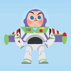 a paper toy that looks like an astronaut with blue eyes and purple hair, standing in front of a blue sky