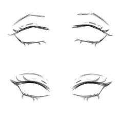 the eyes are drawn in different ways to make them look like they have long eyelashes