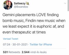 the tweet has been posted to someone on twitter for their music album, genni placements love finding bomb music, find it