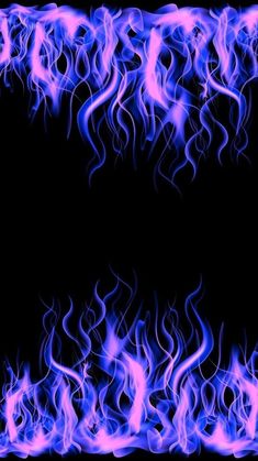 blue and pink flames on a black background