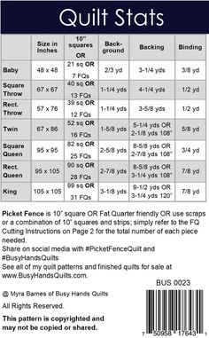 the back side of a quilt stats pattern with instructions to make it easier for sewing