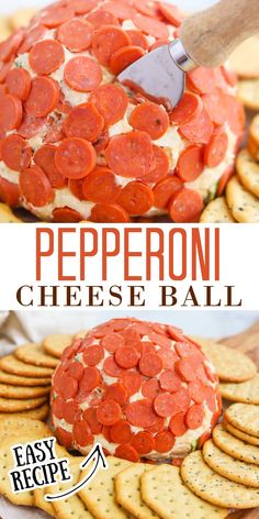 pepperoni cheese ball is an easy appetizer to serve with crackers or crackers