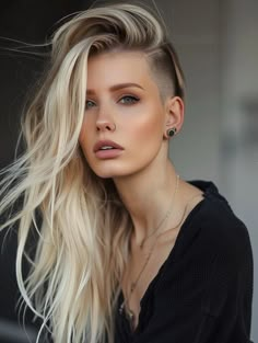 Explore Styles for Long Hair with Shaved Sides Half Shaved Head Hairstyle, Hazel Hair, Undercut Hair, Women Haircuts Long, Braids With Shaved Sides