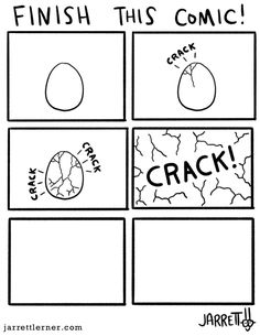 the comic strip shows how to draw an egg