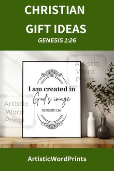 a poster with the words, i am created in god's image on it