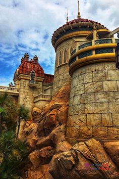 the castle is built on top of some rocks