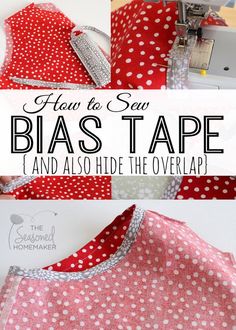 how to sew bias tape and also tie the overlays on top