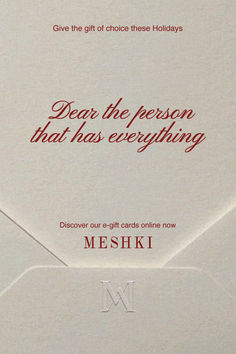 an envelope with the words dear the person that has everything written on it is shown