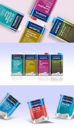 several different types of toothpaste are shown in this graphic style, including one with blue and pink colors