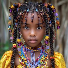 Black Children Hairstyles, Braided Hairstyles With Beads, Hairstyles With Beads, Dramatic Hair, African Princess, Braid Designs, African Hairstyles, Hair Art