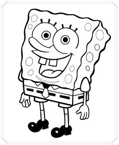 spongebob coloring pages for kids to print out and color on the page,